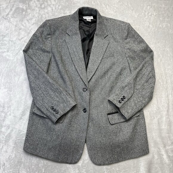Pendleton Jackets & Blazers - Pendleton Wool Blazer Jacket Plus 16W Gray Herringbone, Luxury, Academia, Preppy